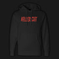Black hoodie with 'KILLER CUT' text in red on a dark background